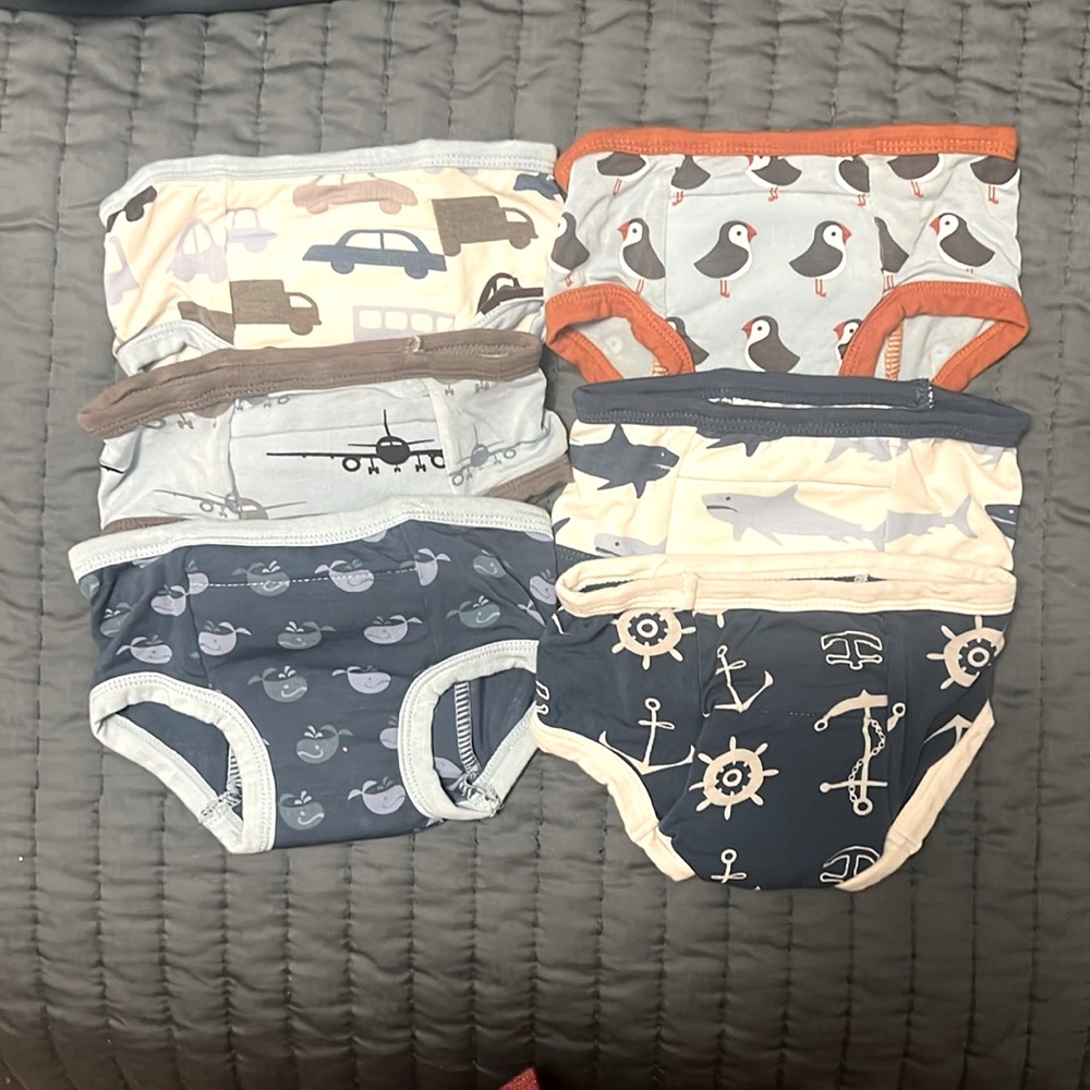 A set of six (never warn) boys training underwear.